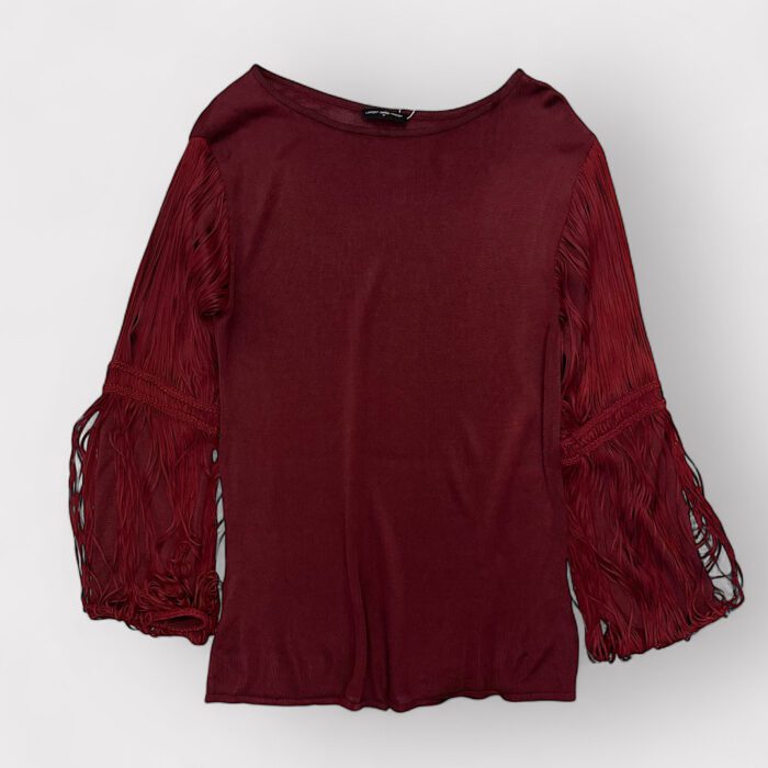 Blusa Tricot Marsala com Franjas Lafort, P
