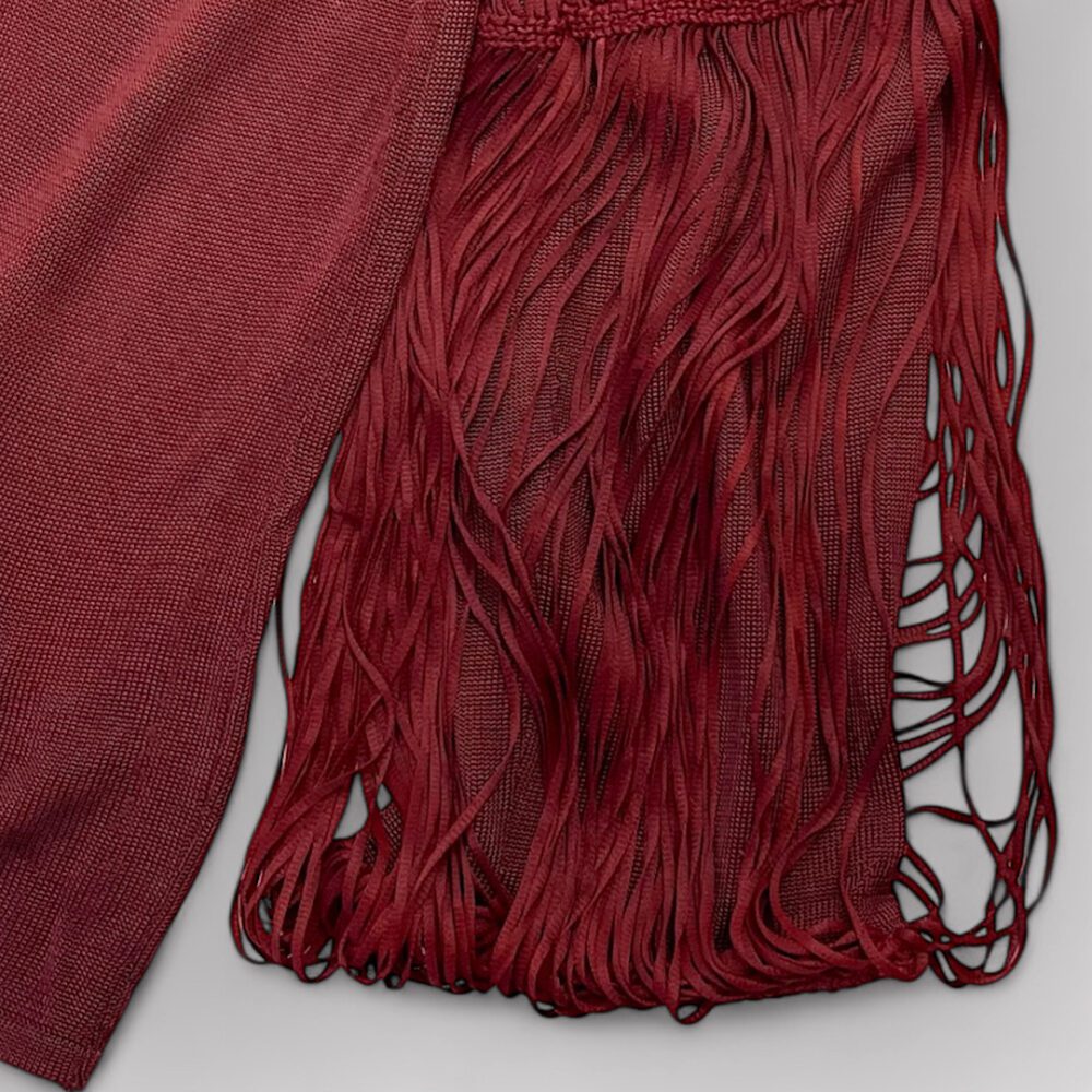 Blusa Tricot Marsala com Franjas Lafort, P - Image 2
