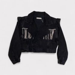 Jaqueta Jeans com Strass Nati Vozza, PP - Imagem 3