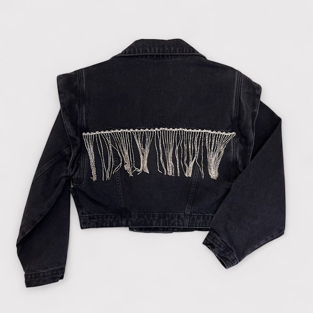 Jaqueta Jeans com Strass Nati Vozza, PP - Imagem 2