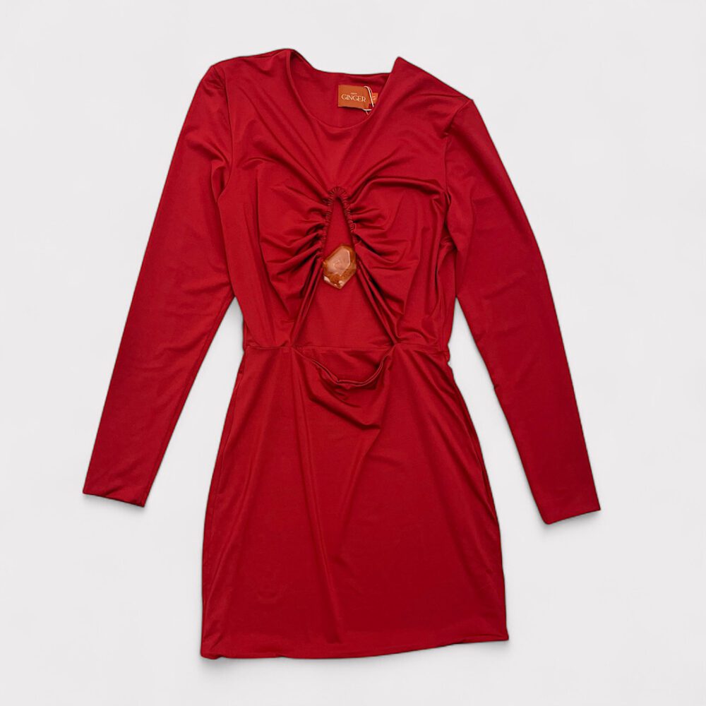 Vestido Quartzo Vermelho Ginger, M - Imagem 2